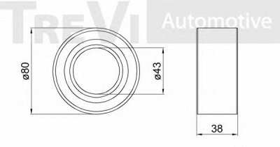 TREVI AUTOMOTIVE wb1555 -  Комплект подшипника ступицы колеса